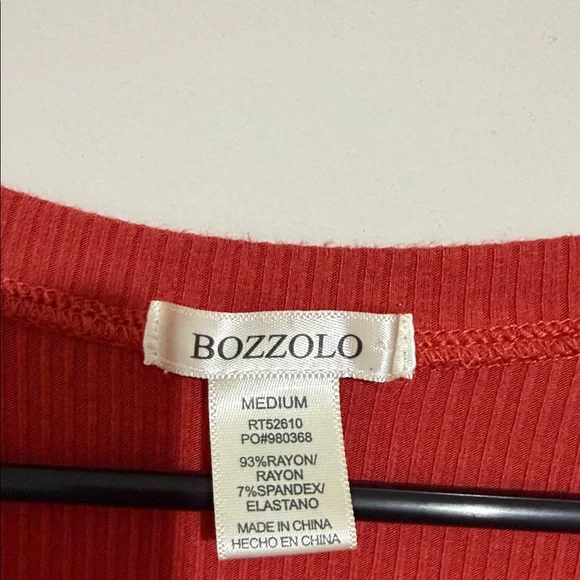 Bozzolo Deep Red V-Neck Crop Top - Picture 2 of 3